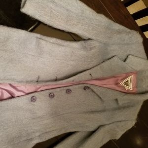 Light Blue Mohair/Wool Car Coat